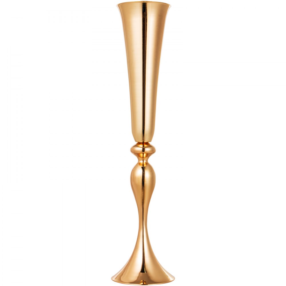 Vaso Alto Oro In Forma Di Tromba φ15cm* 75cm Per Matrimonio Decorazione 11pcs
