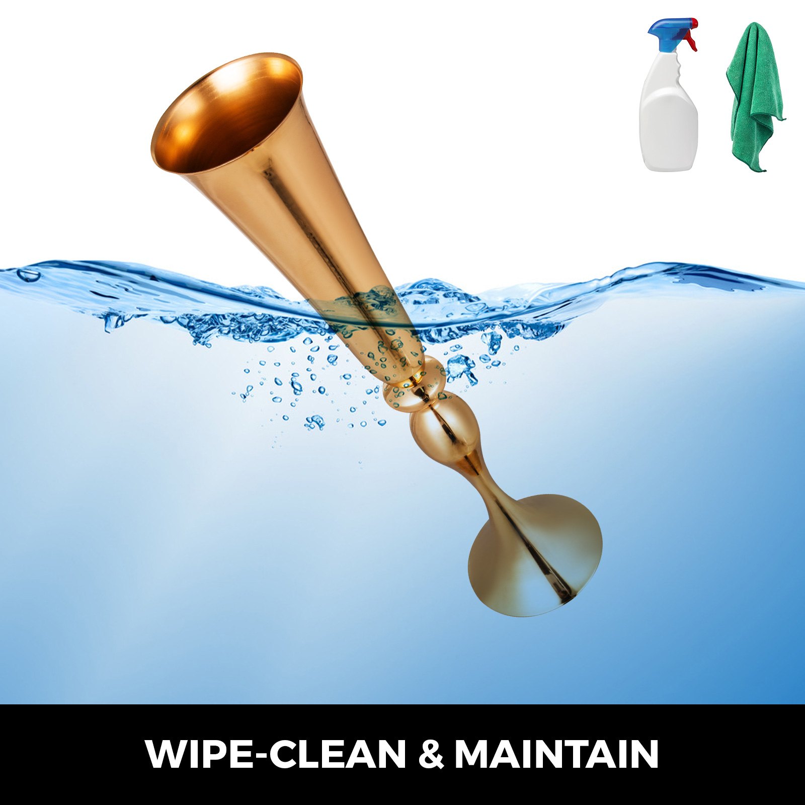 Vaso Alto Oro In Forma Di Tromba φ15cm* 75cm Per Matrimonio Decorazione 11pcs