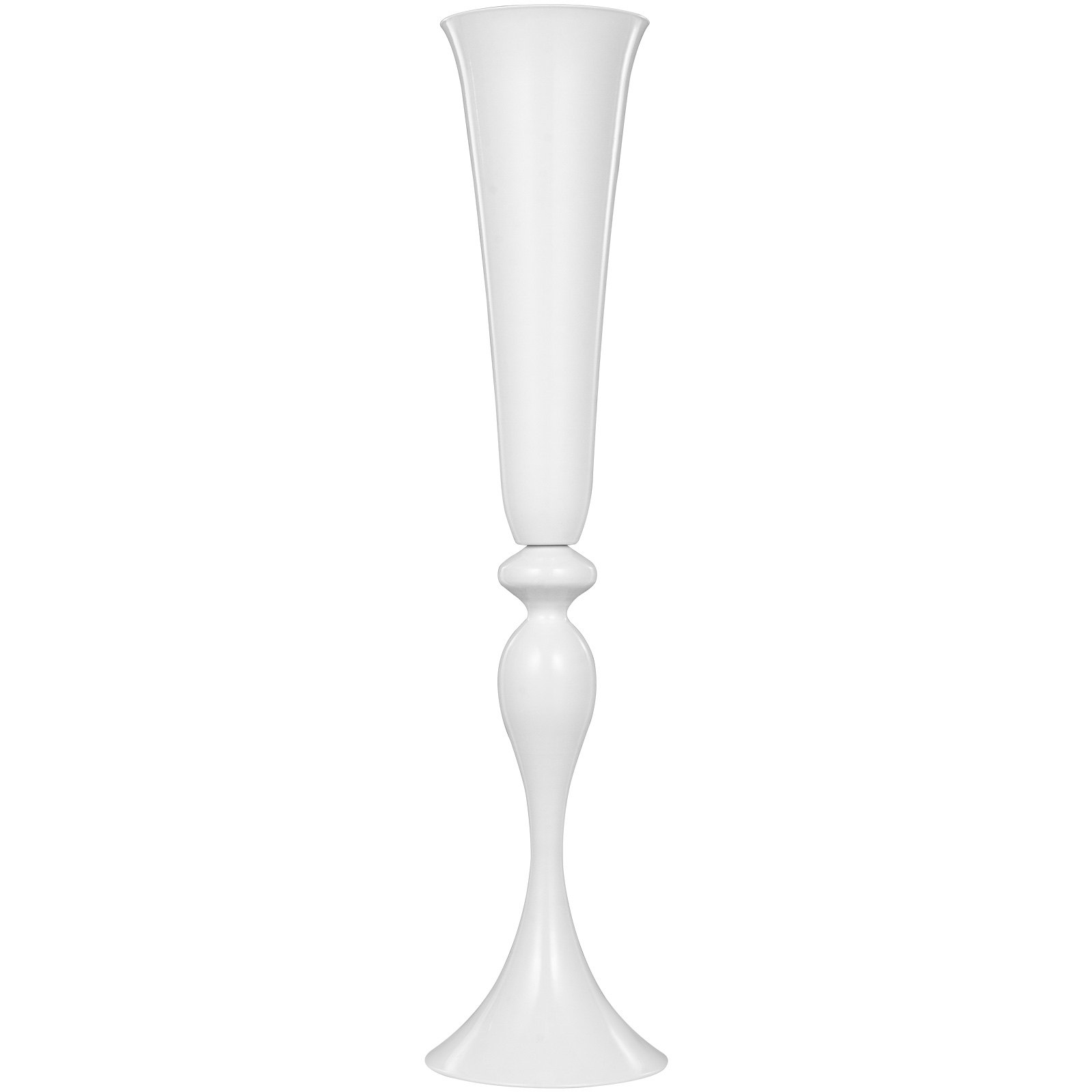 Vaso Da Tromba Centrotavola Metallo Bianco Altezza 75 Cm Matrimonio Festa 3pcs
