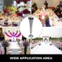 VEVOR 3 Pezzi Vaso da Tromba Altezza 75cm Centrotavola in Metallo per Matrimonio Compleanno Festa Vaso da Tromba da Tavolo in Metallo per Matrimonio Colore Argento