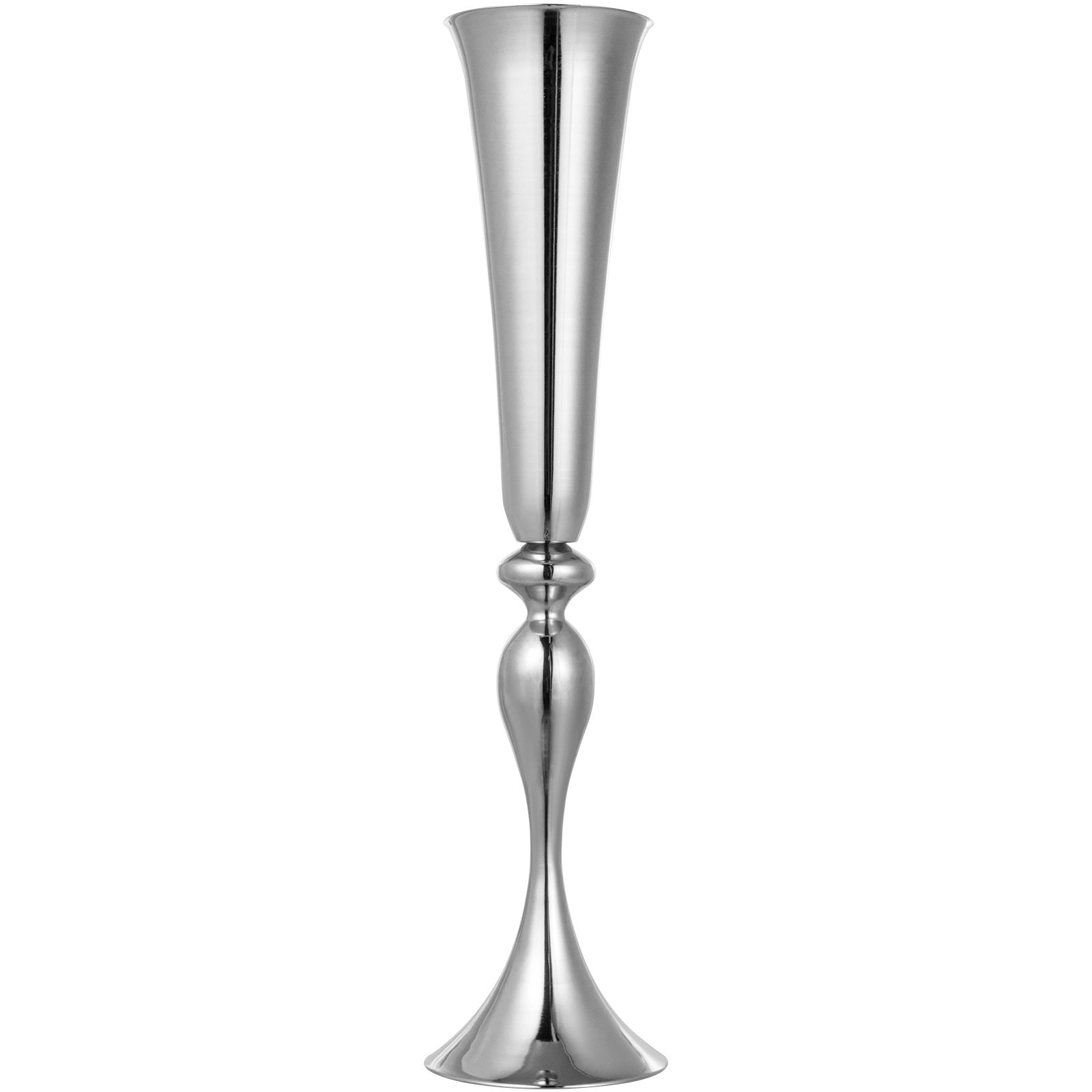 VEVOR 3 Pezzi Vaso da Tromba Altezza 75cm Centrotavola in Metallo per Matrimonio Compleanno Festa Vaso da Tromba da Tavolo in Metallo per Matrimonio Colore Argento