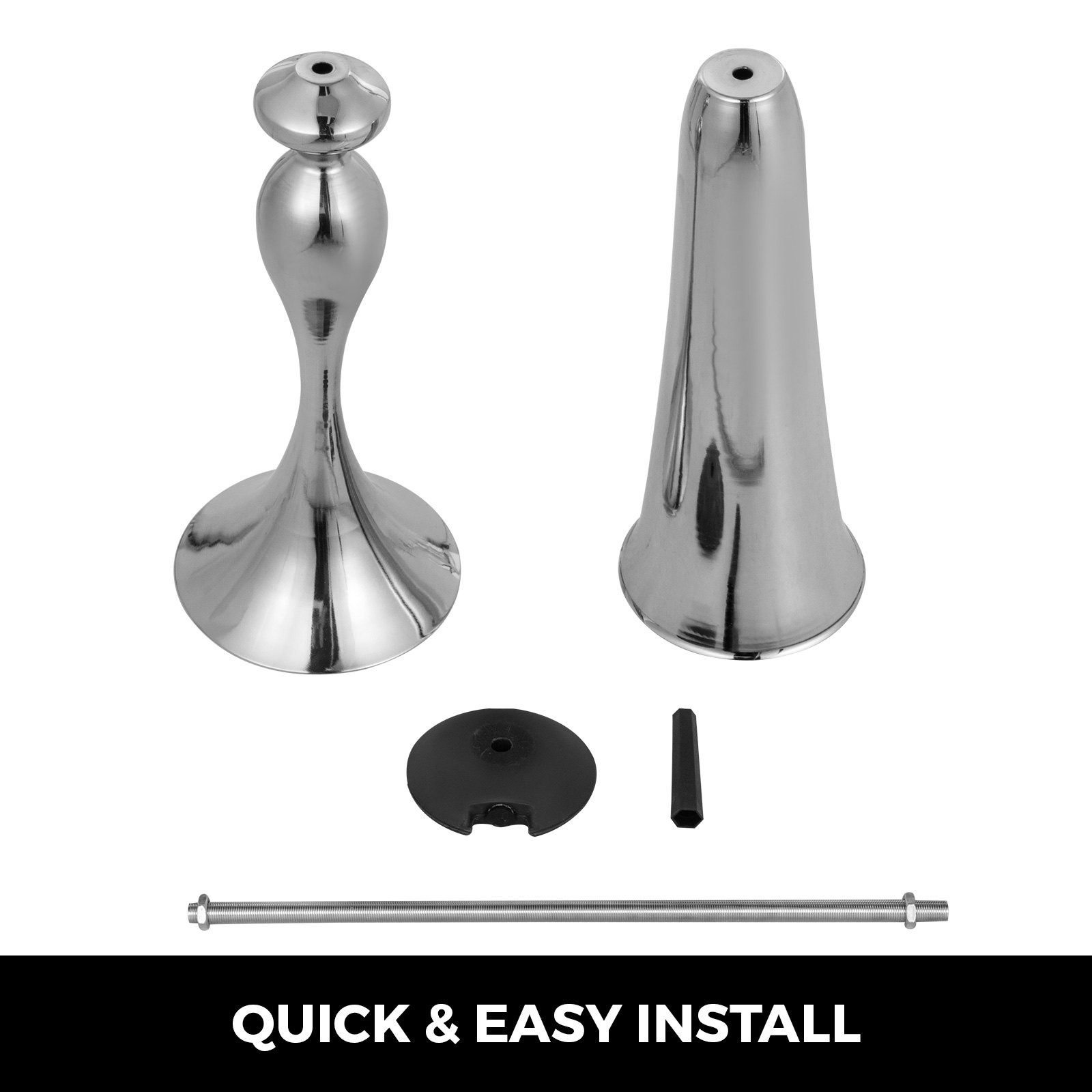 VEVOR 3 Pezzi Vaso da Tromba Altezza 75cm Centrotavola in Metallo per Matrimonio Compleanno Festa Vaso da Tromba da Tavolo in Metallo per Matrimonio Colore Argento