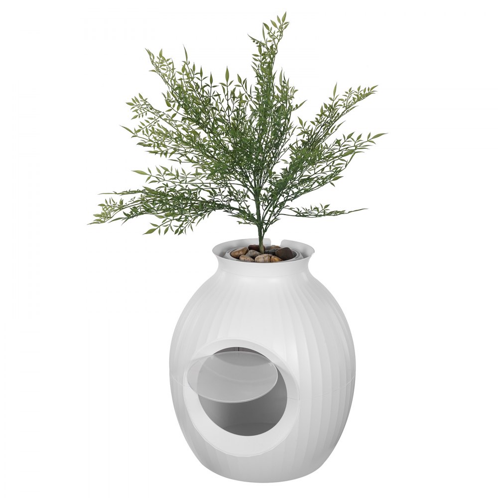 VEVOR Cat Litter Box, Intelligent Odor Control System, Hidden Cat Litter Box with 24 cm Entrance, Lighting Decoration & ABS Material, Suitable for Living Room/Corner/Outdoor Pool/Patio