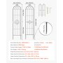 VEVOR Tralicci da Giardinaggio 220x52,5 cm 4 pz, Supporti Decorativi per Giardini e Aiuole con Finitura a Polvere Design Collegabile, Griglie Metalliche di Sostegno per Pomodori Rose Piante Rampicanti