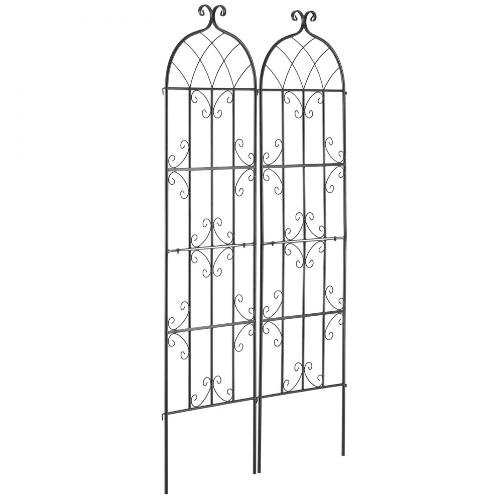 VEVOR Climbing Plant Support, 51x180 cm, Climbing Aid, Set of 2, Rustproof Metal Trellis for Garden Flowers, Climbing Frame for Roses, Cucumber Support, Decorative Clematis Trellis for Courtyards & Lawns