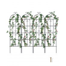 VEVOR Traliccio da Giardino Rampicanti per Piante Fiori in Metallo Antiruggine, Supporto per Traliccio per Rose Rampicanti Esterno, Traliccio Decorativo per Clematide Alta Cortili 51 x 180 cm 4 Pezzi