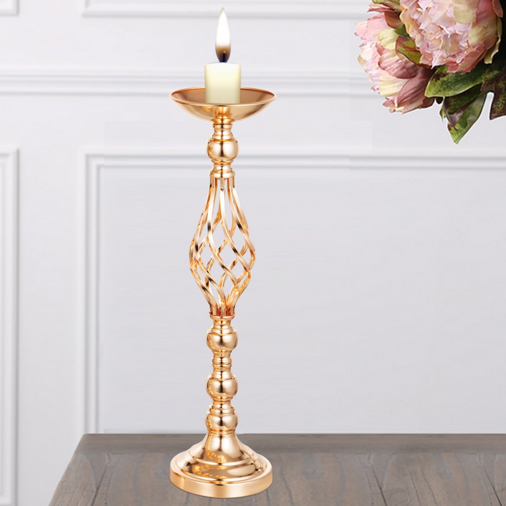 4 Kit Vaso Portafiori Per Matrimonio Portacandele Centrotavola Oro 40/47/53cm