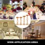 4 Kit Vaso Portafiori Per Matrimonio Portacandele Centrotavola Oro 40/47/53cm