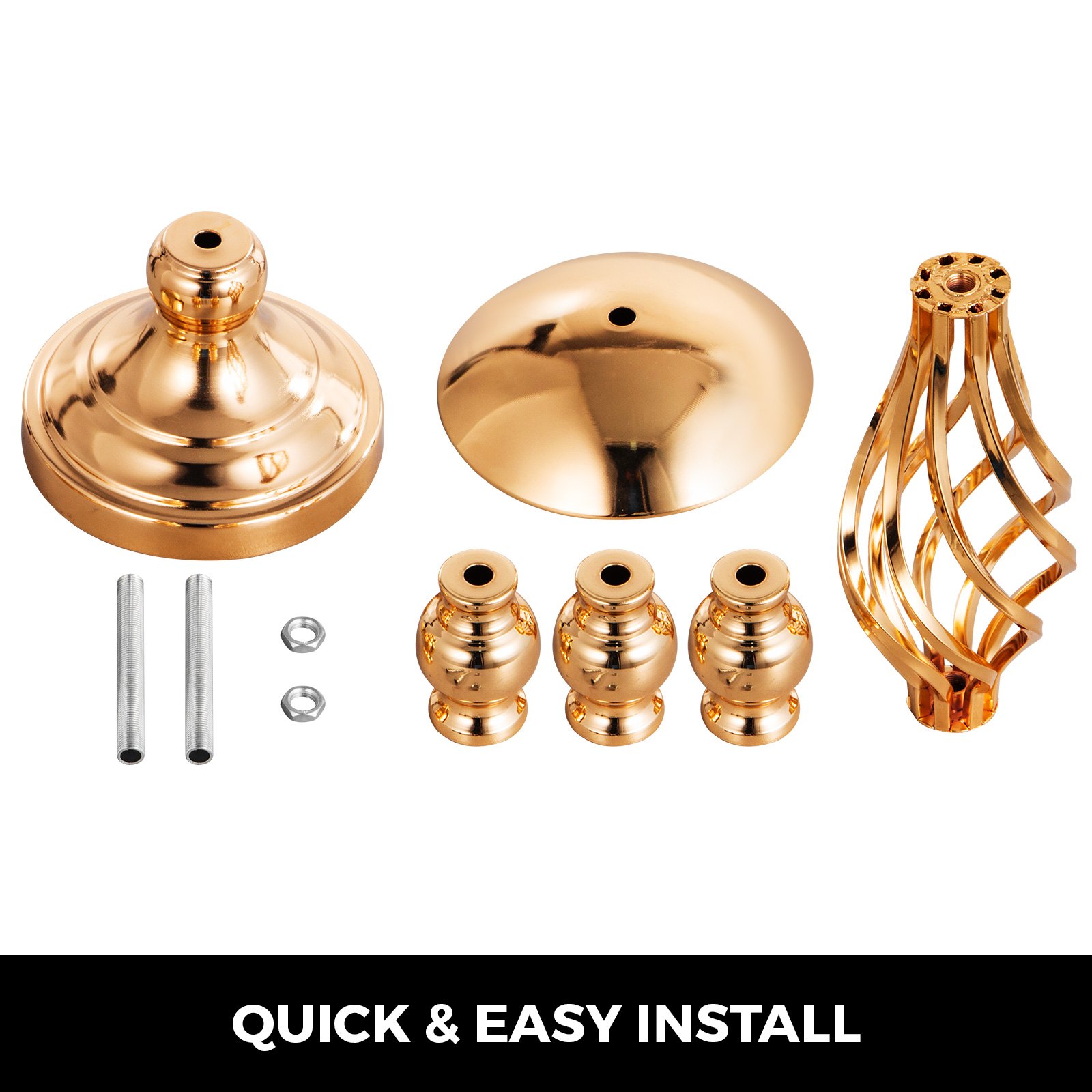 4 Kit Vaso Portafiori Per Matrimonio Portacandele Centrotavola Oro 40/47/53cm