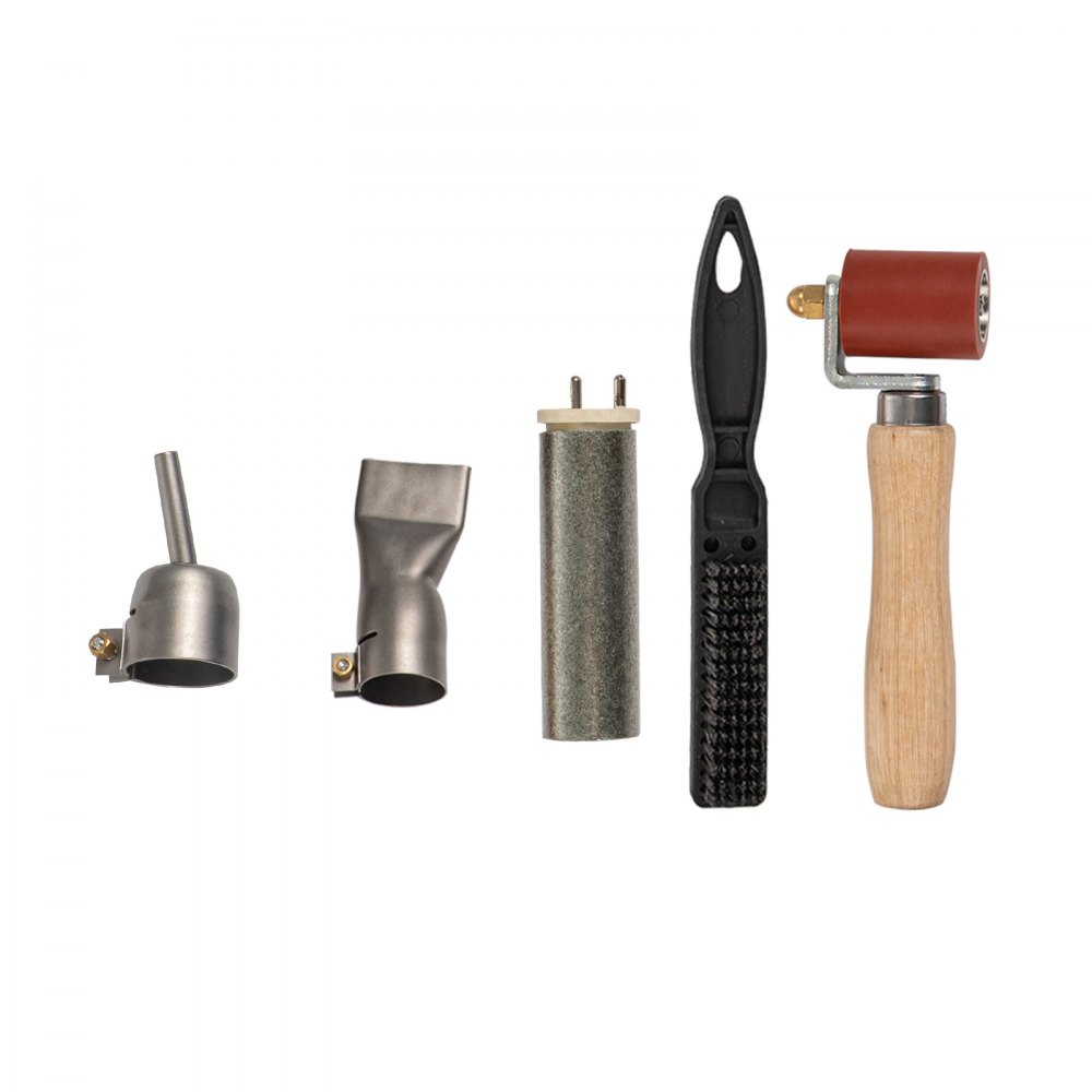 VEVOR Kit di Pistola ad Aria Calda per Saldatura con 4 PZ di Accessori, Pistola Potenza 1600W in PVC PP PE, Uso per Pavimenti in Plastica PVC, Serbatoio dell'Acqua in Lamiera PP, Tubo, Bagno Galvanico