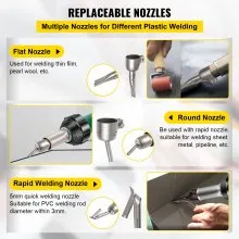 VEVOR Saldatura Tig Kit di Pistola per Saldatura ad Aria Calda in Pvc Pp Pe Pistola Potenza 1600W con 8 Pz di Accessori inclusi 4 Ugelli di Sostituzione Adatto