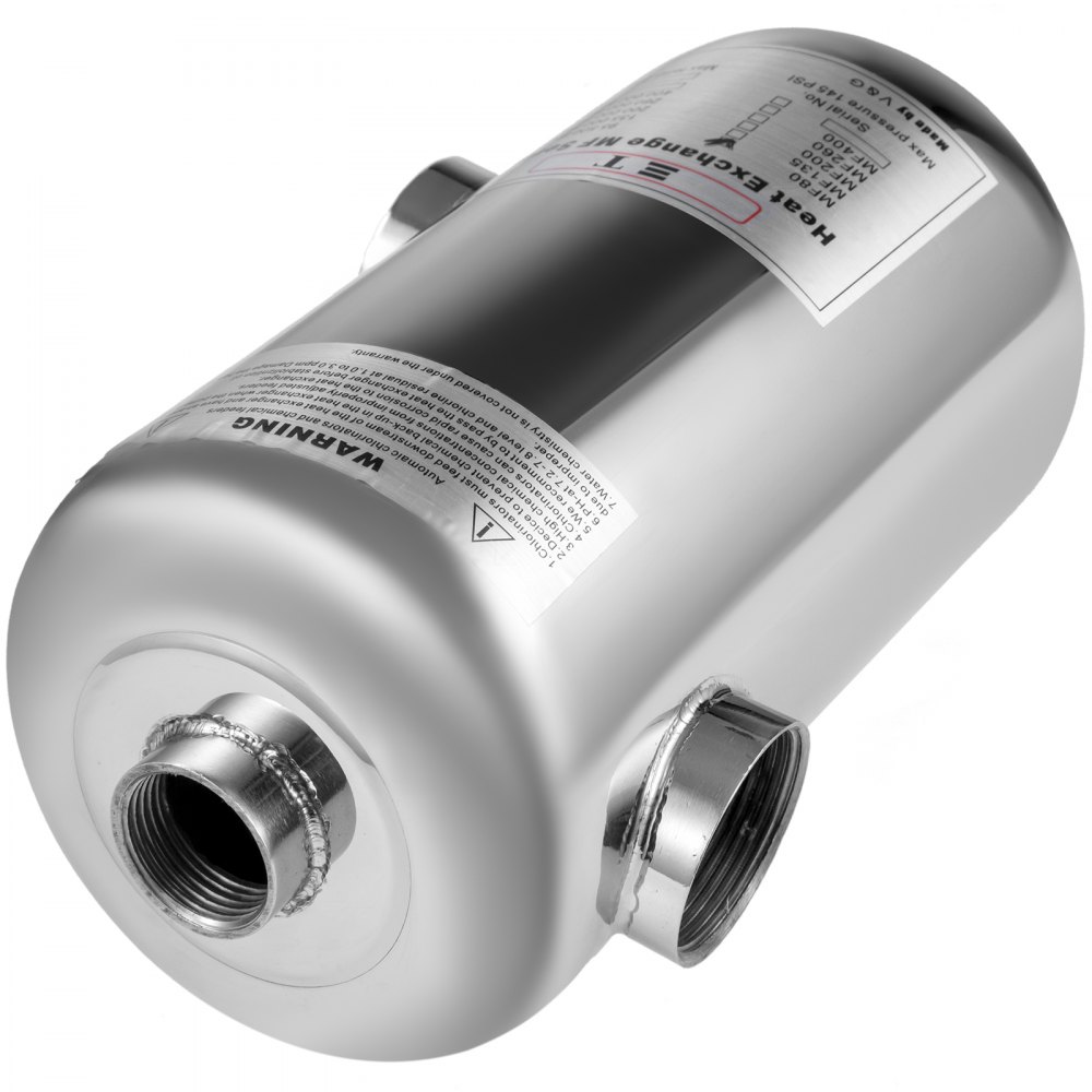 Scambiatore Di Calore A Fascio Tubiero 95 Kbtu/h Per Piscina Acciaio Inox 304