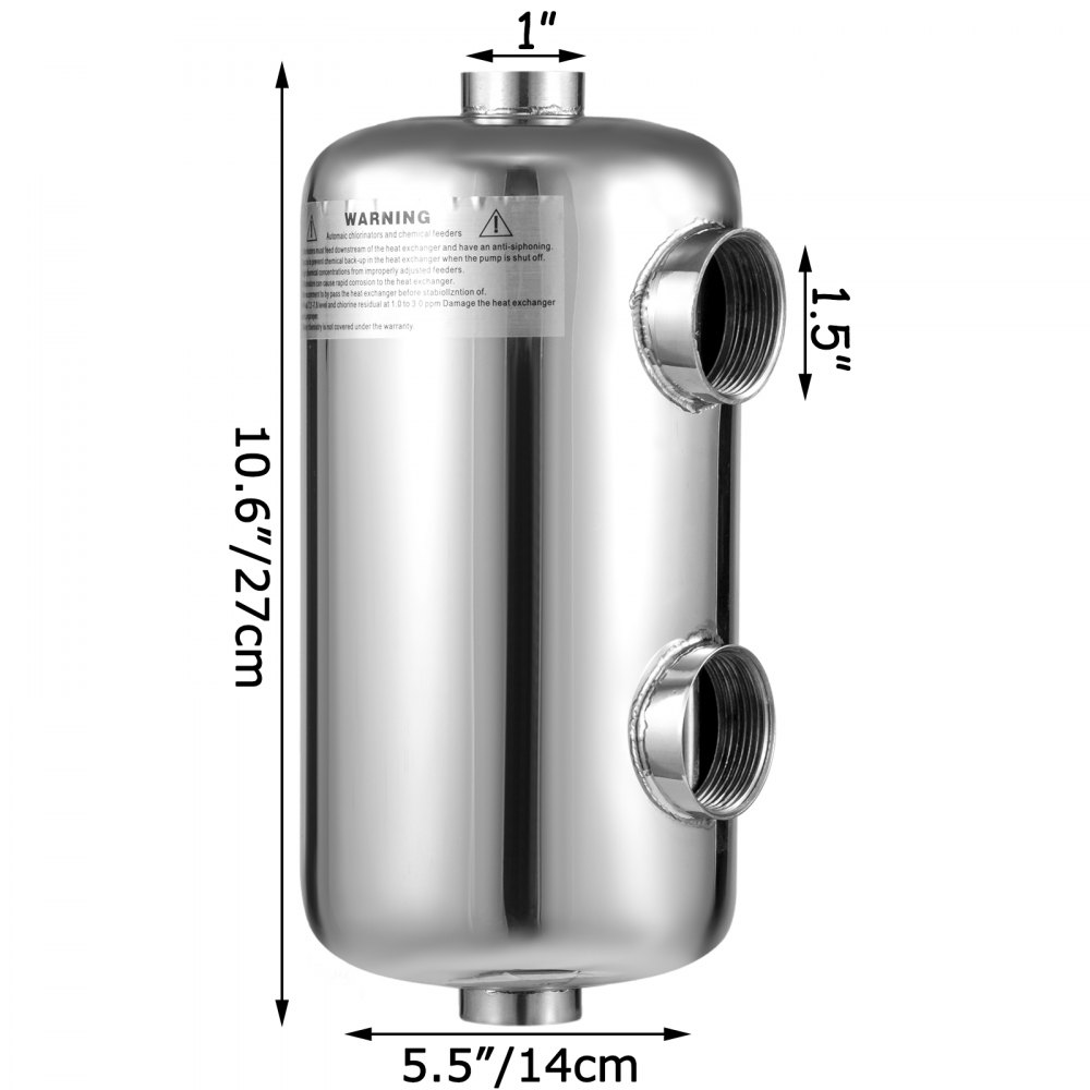 Scambiatore Di Calore 95 Kbtu/h Acciaio Inox Piscine Spa Vasche Idromassaggio