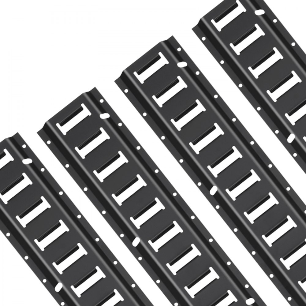 VEVOR E-Track Rail Set, 2-foot steel rails, 4-pack, load capacity up to 907 kg, heavy-duty rails with screws for garages, vans, trailers, motorcycle tie-down straps, ATV mounts