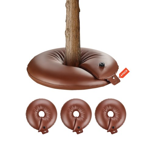 VEVOR Anelli per Irrigazione degli Alberi, 4 Confezioni da 60,6 L 2,6 kg, Sacchetti per Alberi Rilascio Lento 6-9 Ore, Irrigazione delle Piante, Sistema di Gocciolamento Radici 140 mm