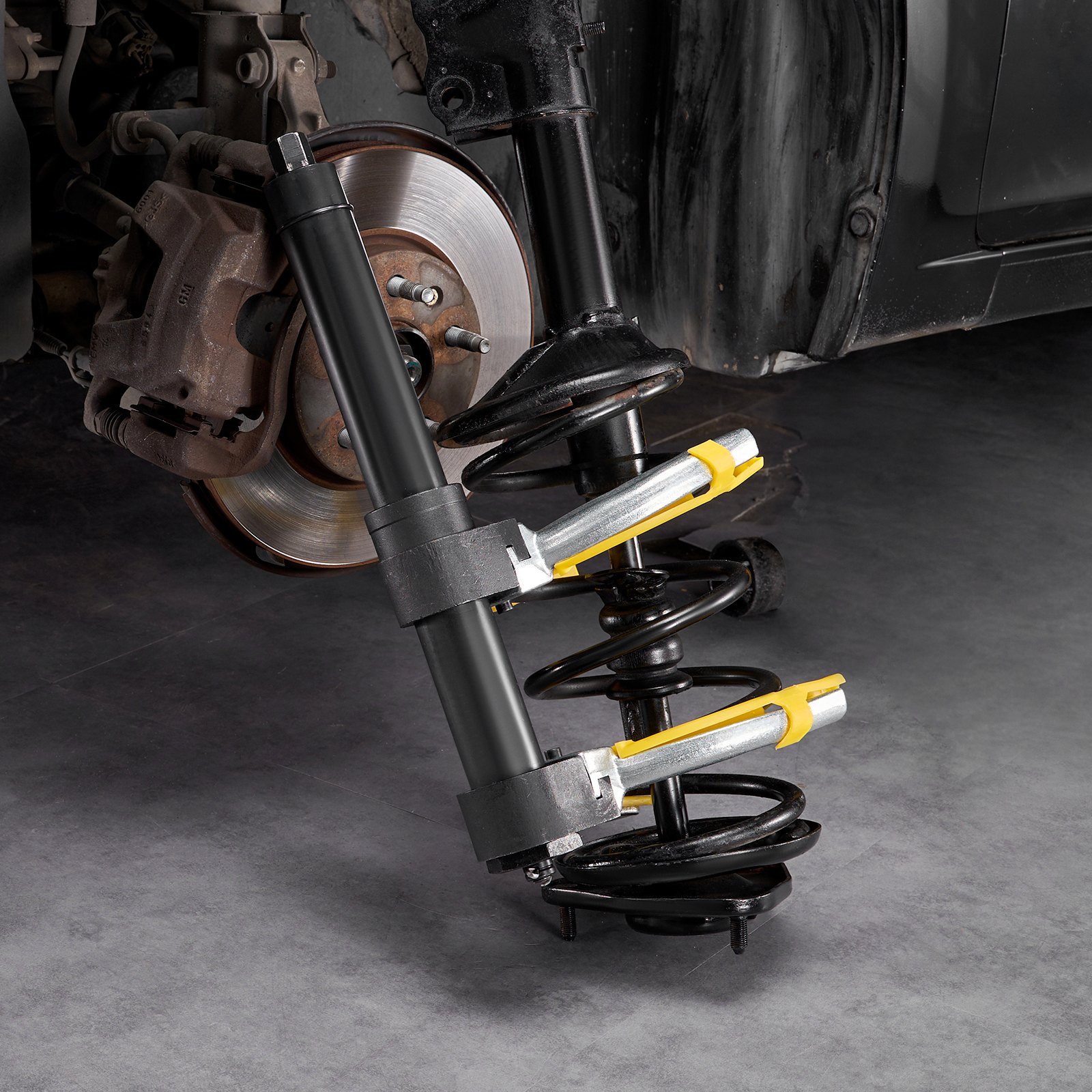 VEVOR Kit Compressore a Molla Ammortizzatore per Auto Capacità max. 4,5 Tonnellate in Acciaio 45#, Kit di Compressore a Molla 3 Pezzi Valigetta Portatile Rimozione Molle di Sospensione per Auto SUV