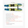 VEVOR Water Ski 116.8 cm (Training Model) with adjustable X-7 bindings, double handle rope and removable stabilizing bar, water ski combination for youths up to 136 kg