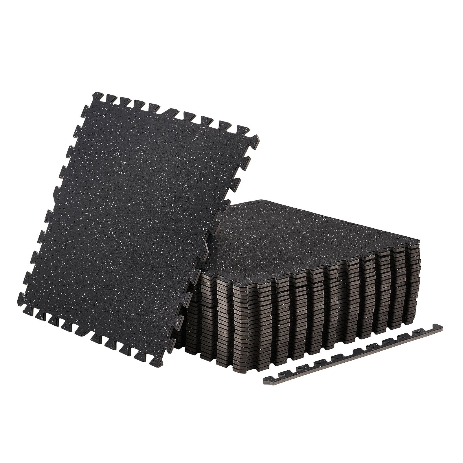 VEVOR Set Tappetino Puzzle Protettivo per Pavimento da Palestra 24 pezzi 610 x 610 x 10 mm, Tappetini in Schiuma EVA ad Incastro Piastrelle da Ginnastica Allenamento Yoga Fitness, Puntini Bianchi