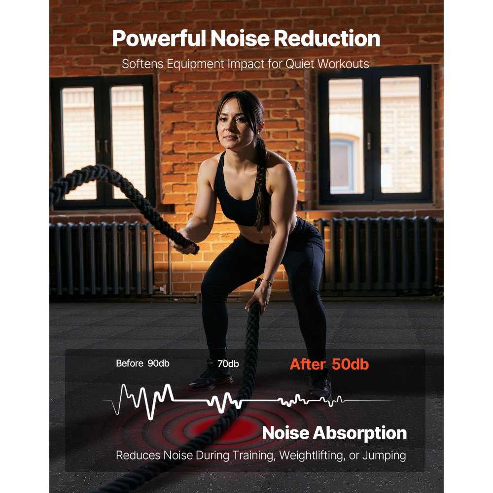 VEVOR Set Tappetino Puzzle Protettivo Sportivo per Pavimento da Palestra 12 pezzi 610 x 610 x14 mm, Tappetini in Schiuma EVA Fitness ad Incastro da Ginnastica Palestra Ufficio Allenamento