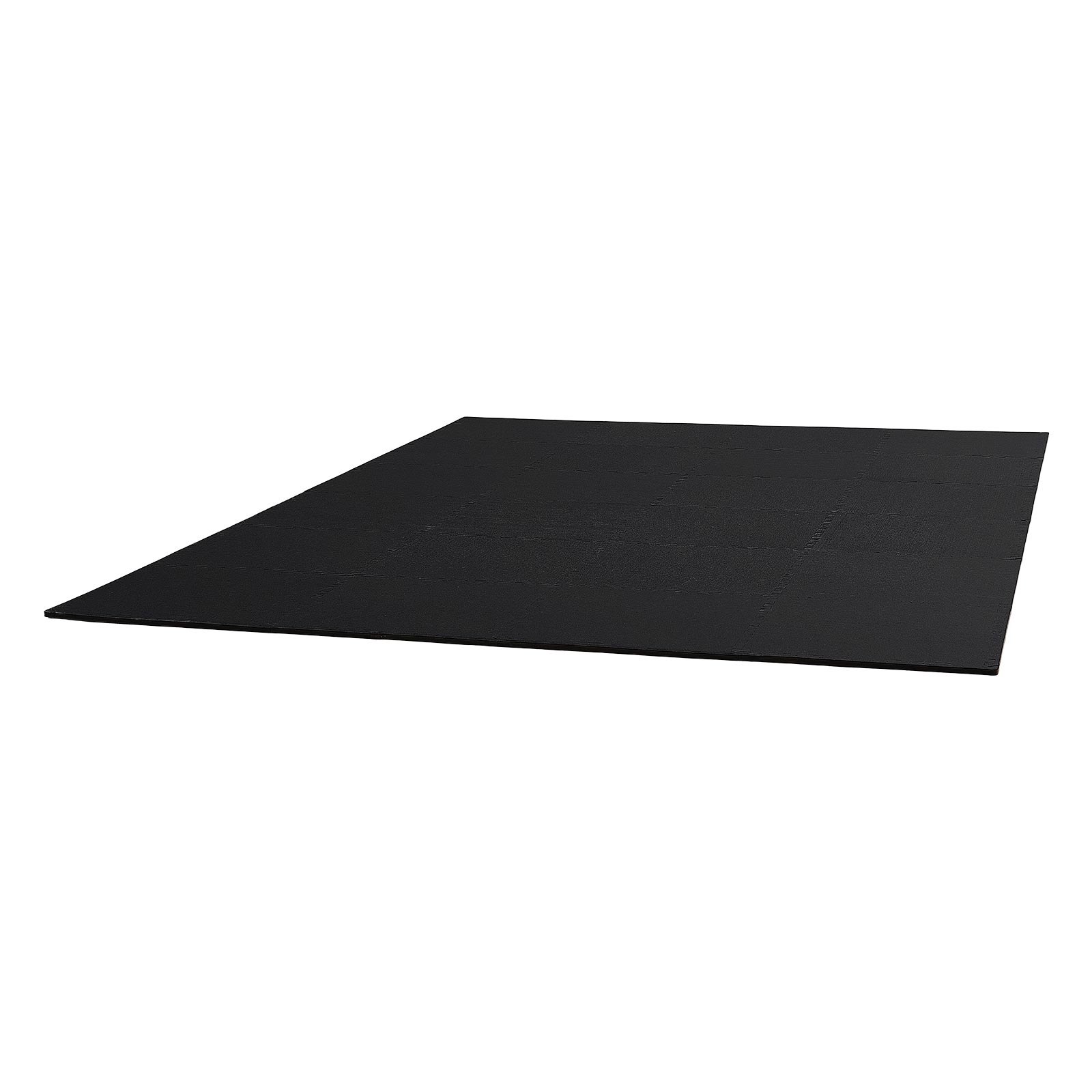 VEVOR Set Tappetino Puzzle Protettivo per Pavimento da Palestra 24 pezzi 610 x 610 x 14 mm, Tappetini in Schiuma EVA ad Incastro Piastrelle da Ginnastica Ufficio Allenamento Yoga Fitness, Nero
