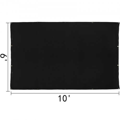 VEVOR 6 x 10 FT  Coperta per Saldatura  Nera Coperta in Fibra di Vetro Coperta Ignifuga Resistente per Appendere Facilmente e Proteggere da Scintille e Schizzi