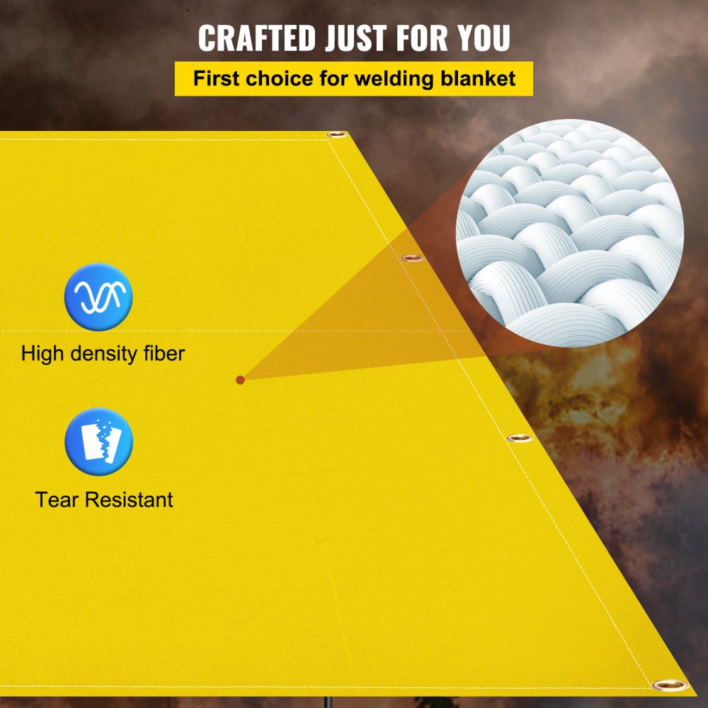 Moh 8 x 10 FT Coperta per Saldatura   Coperta in Fibra di Vetro Coperta Ignifuga per Impieghi Gravosi per una Facile Sospensione e Protezione da Scintille e Schizzi