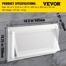 VEVOR Sfiato della Fondazione contro Inondazione Sfiato Bianco 8"x 16" a Parete