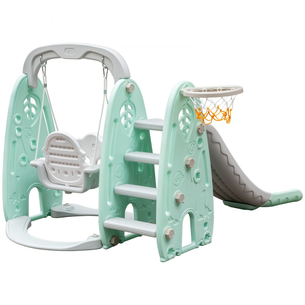 Scivolo Per Giardini Set Scivolo Altalena Per Bimbi + Piscina Di Palline Verde