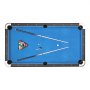 VEVOR Set Tavolo da Biliardo Pieghevole, 213 cm con Finitura in Legno, Portatile Tavolo da Gioco con Piedini Regolabili, Set Completo con Palline, Stecche, Rastrelliera, Gesso, Nero con Panno Blu