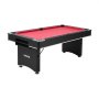 VEVOR Set Tavolo da Biliardo Pieghevole, 183 cm con Finitura in Legno, Portatile Tavolo da Gioco con Piedini Regolabili, Set Completo con Palline, Stecche, Rastrelliera, Gesso, Nero con Panno Rosso