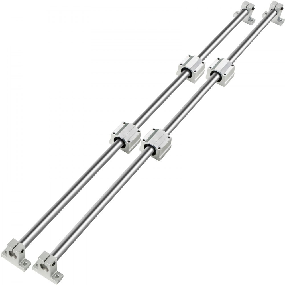 VEVOR VEVOR HGH20 Guida Lineare Set di Guide per Cuscinetti Lineari con 4  Supporti e 2 Alberi di Guida da 1500 mm Guida Lineare in Acciaio  Inox,Ideale per