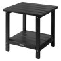 VEVOR Tavolino da Giardino 2 Ripiani 45 x 38 x 44 cm, HDPE, Tavolino da Esterno Mobiletto per Cortile per Bordo piscina, Spiaggia, Veranda, Balcone, Interno, Nero