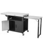 VEVOR Outdoor Grill Cart with Storage Cabinet, 190 cm Grill Table, Waterproof Kitchen Island with Stainless Steel Top, Pull-Out Plate, Wheels, Movable Food Prep Station for Patio Bar Backyard BBQ