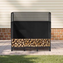 VEVOR Portalegna con Copertura Impermeabile, Portalegna in Metallo per Esterni, 1220 x 320 x 1180 mm, Carico Massimo 181,4 kg, Copertura Parziale, Verniciato a Polvere, per Patio, Veranda