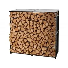 VEVOR Portalegna con Tetto Spiovente, da Esterno da 1850 mm, Capannone per Legna da Ardere con Cavo, Capacità 299,4 kg, Portalegna in Metallo Verniciato a Polvere, per Camino Terrazza Giardino