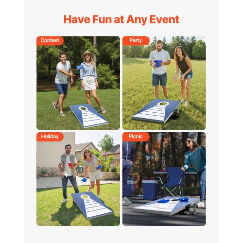 Himal Tavole da Gioco Cornhole Portatile Pieghevole 10 Sacchetti di