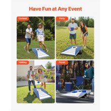 VEVOR Set di Gioco Cornhole Portatile da Tavolo, Tavole Pieghevole da Gioco, Tavola da Lancio Portatile in Alluminio, Gioco Cornhole per Adulti, 8 Sacchetti di Fagioli, 915 x 610 x 255 mm
