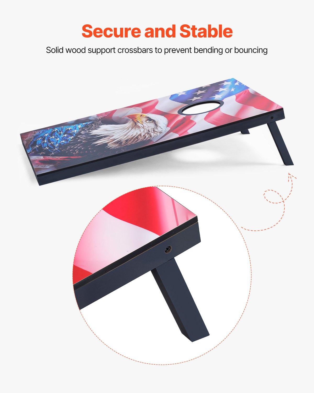 VEVOR Set di Gioco Cornhole Portatile da Tavolo, Tavole Pieghevole da Gioco, Tavola da Lancio Portatile in Legno MDF, Gioco Cornhole con 8 Sacchetti di Fagioli e Borsa, 920 x 600 x 241 mm