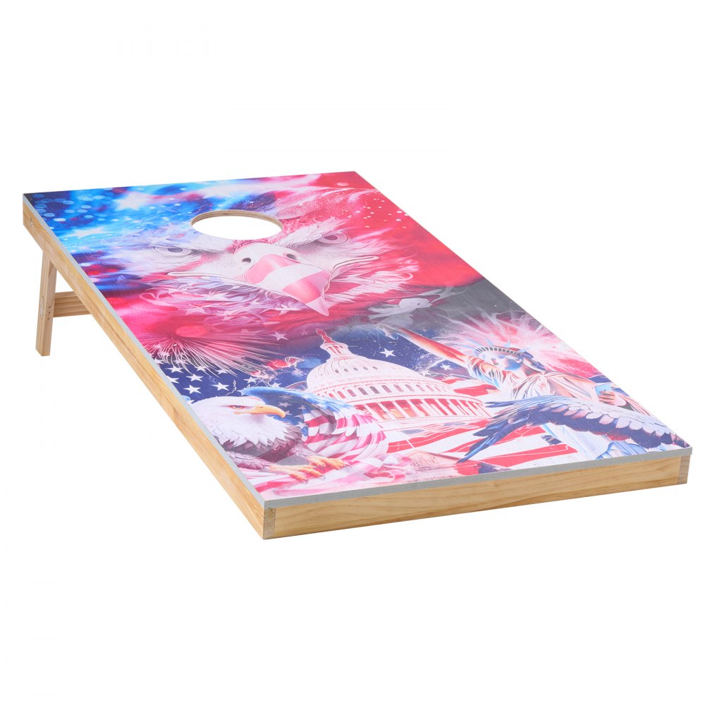 VEVOR Set di Gioco Cornhole Portatile da Tavolo, Tavole Pieghevole da Gioco, Tavola da Lancio Portatile in Legno Massello, Gioco Cornhole con 8 Sacchetti Fagioli e Borsa, 1255 x 600 x 302 mm