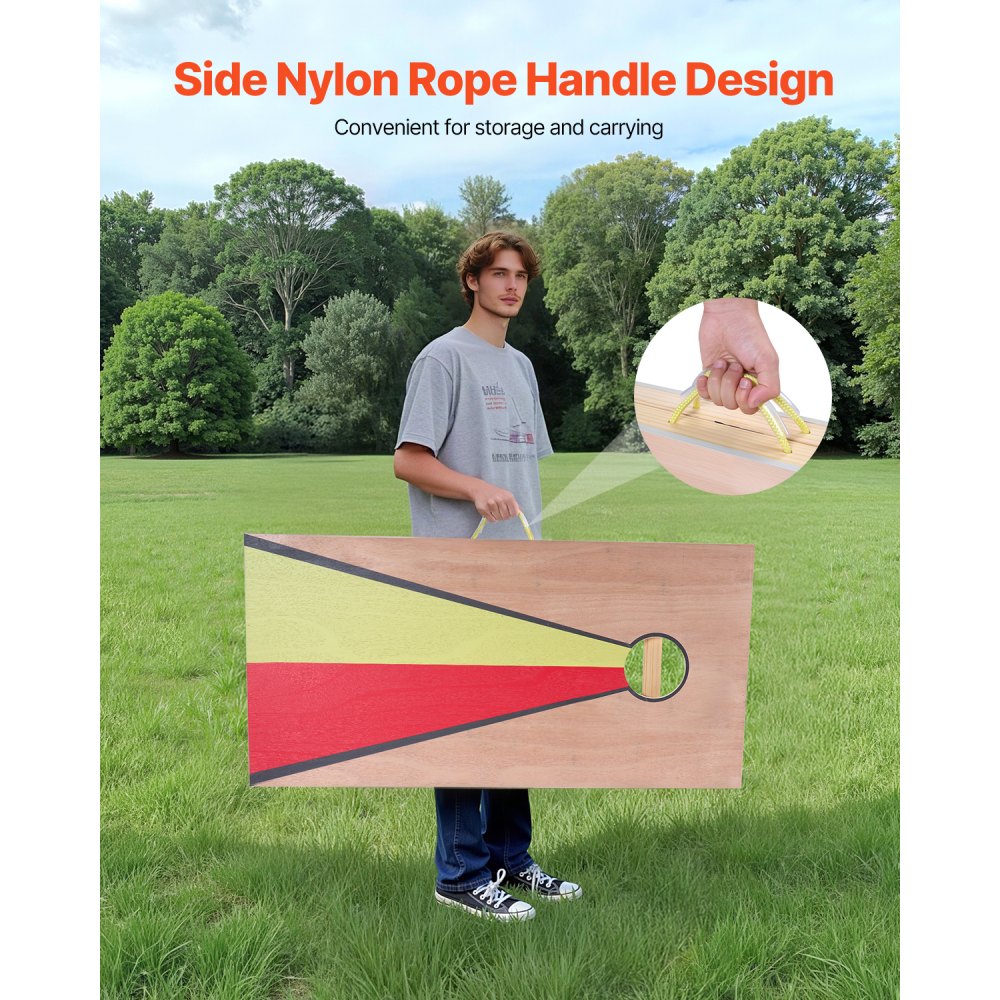 VEVOR Set di Gioco Cornhole Portatile da Tavolo, Tavole Pieghevole da Gioco, Tavola Lancio Portatile in Legno Massello, Gioco Cornhole per Adulti, 8 Sacchetti di Fagioli, 1255 x 600 x 302 mm