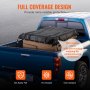 VEVOR Rete di Carico, 1830 x 1450 mm Rete di Carico per Camion ad Alta Resistenza per Cassone di Camion, 4 Cinghie Regolabili, Moschettoni e Ganci Rivestiti in Gomma, Resistente, per SUV, Jeep, Nero