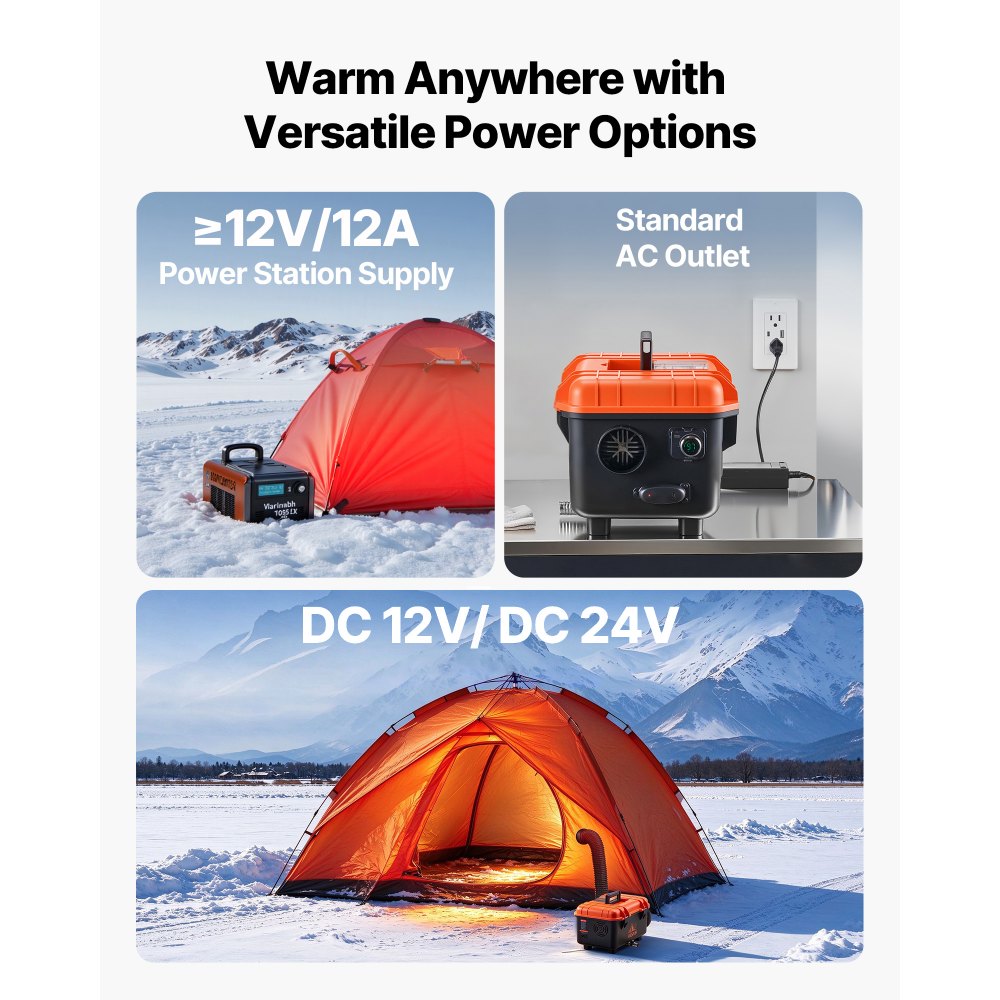 VEVOR Riscaldatore d'Aria Diesel 8 kW DC 12 V/24 V Riscaldatore da Parcheggio Portatile con Telecomando Schermo LCD, Serbatoio del Carburante da 4L per Camion Camper
