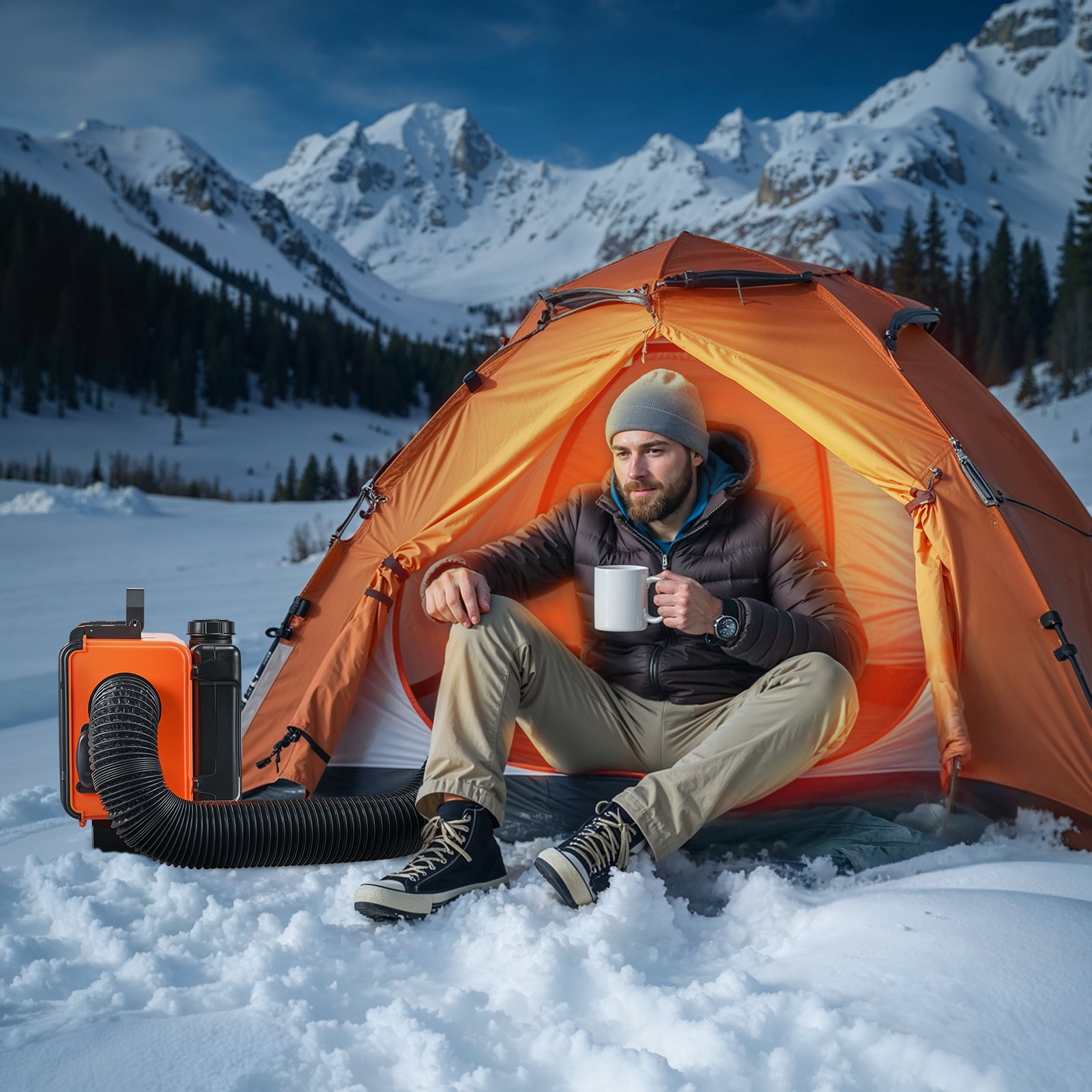 VEVOR Riscaldatore d'Aria Diesel 8 kW DC 12 V/24 V Riscaldatore da Parcheggio Portatile con Telecomando Schermo LCD, Serbatoio del Carburante da 4,5 L per Camion Camper