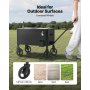 VEVOR Carrello Portaghiaccio, da 75,71 Lcon Ruote, Maniglia Telescopica a 2 Stadi e 2 Ruote Girevoli, Tavolo Portatile per Spiaggia, Patio, Bar, Carrello da Parco all'Aperto su Ruote, Nero