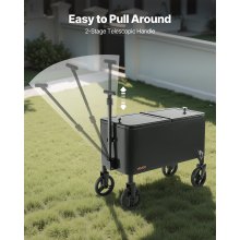 VEVOR Carrello Portaghiaccio, da 75,71 Lcon Ruote, Maniglia Telescopica a 2 Stadi e 2 Ruote Girevoli, Tavolo Portatile per Spiaggia, Patio, Bar, Carrello da Parco all'Aperto su Ruote, Nero