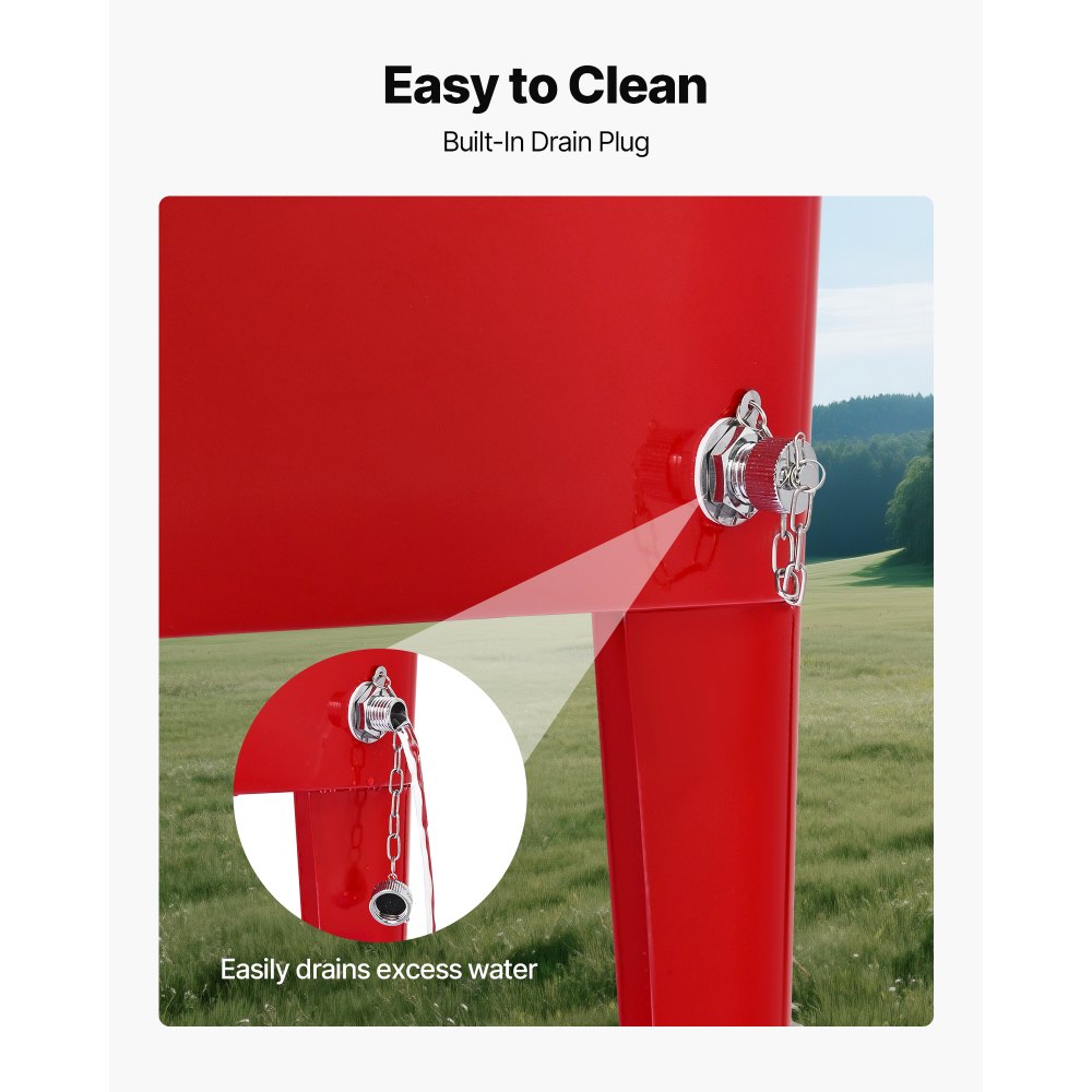 VEVOR Ghiacciaia Mobile da 75,71 L, Può Contenere Fino a 50 Bottiglie/110 Lattine, Carrello Portatile per Bevande da Bar per Feste, per Bevande con 4 Ruote Girevoli 2 con Freni, Apribottiglie Rosso