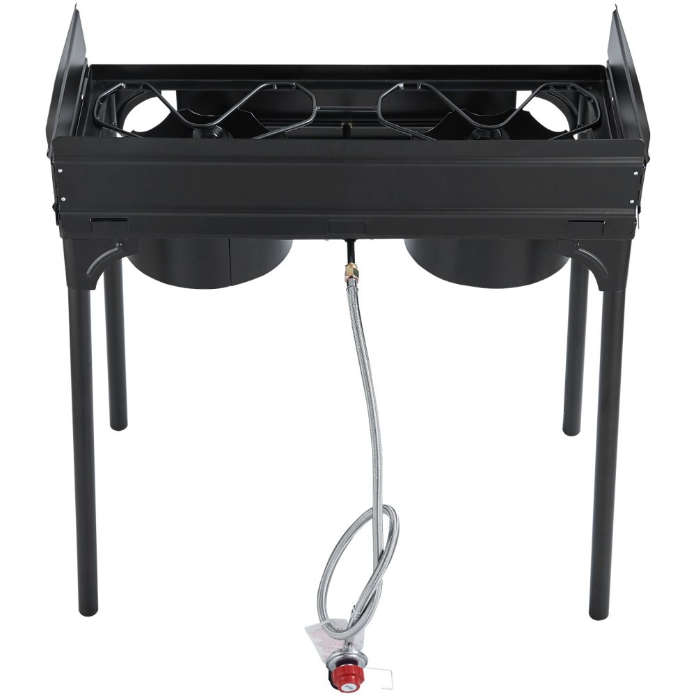VEVOR Fornello da Campeggio all'Aperto, Fornello a Gas per Cottura Barbecue, Fornello da Campeggio 2 Fuochi 78x40x90 cm, Griglia a Gas da 60000 BTU Uso Esterno per Eventi Feste Carnevale Matrimonio