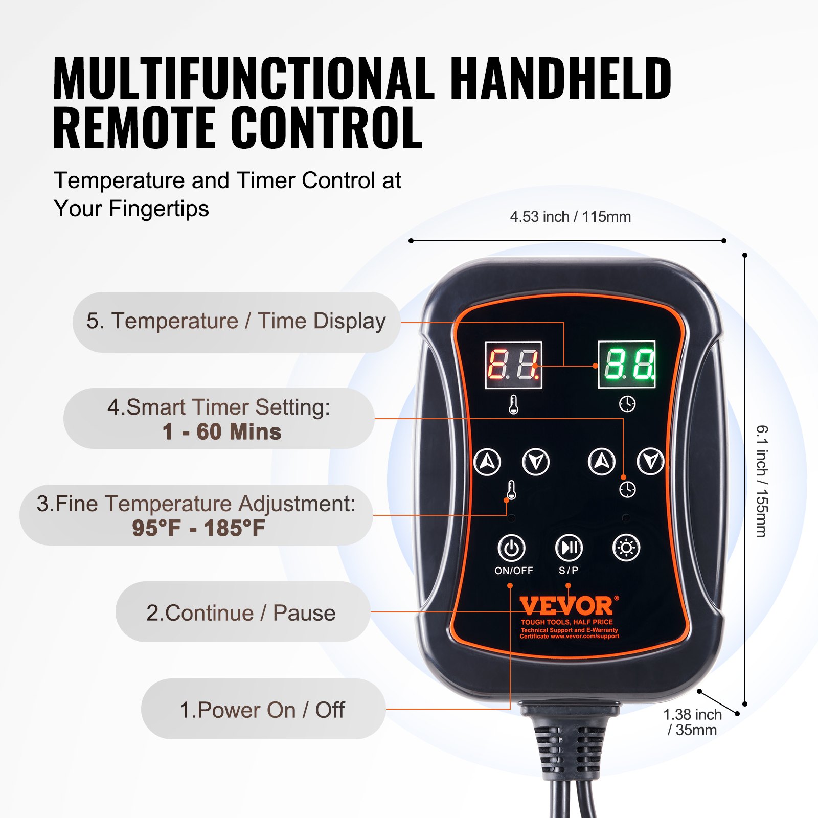 VEVOR Coperta per Sauna Portatile a Infrarossi Lontani 190x90 cm Temperatura Regolabile 6 Livelli 35°C-85°C Timer 1-60 Minuti, Coperta da Sauna con Pietre Terapeutiche Riscaldamento Fibra di Carbonio