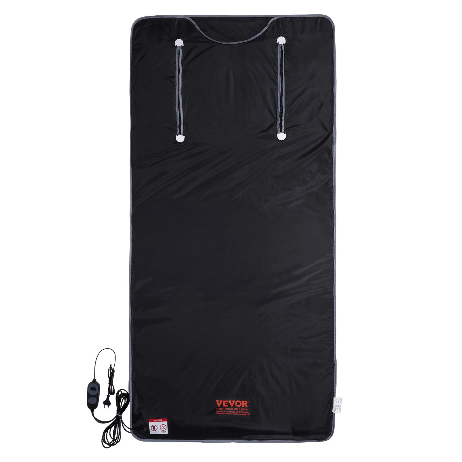 VEVOR Coperta da Sauna Riscaldamento Tessuto Oxford 190x90 cm Controllo della Temperatura & Timer, Coperta per Sauna a Infrarossi Fori per le Braccia 520W 6 Livelli di Temperatura Regolabile 45°C-80°C