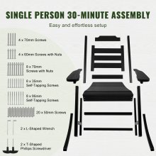 VEVOR Dondolo da Veranda, Sedia a Dondolo da Esterno, Sedia a Dondolo da Patio con Schienale Alto e Braccioli Lisci, Supporta Fino a 181,4 kg, Sedia per Giardino, Balcone, Veranda, Nero 2 Pezzi
